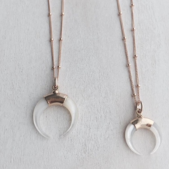 James Michelle Pearl Crescent Necklace 